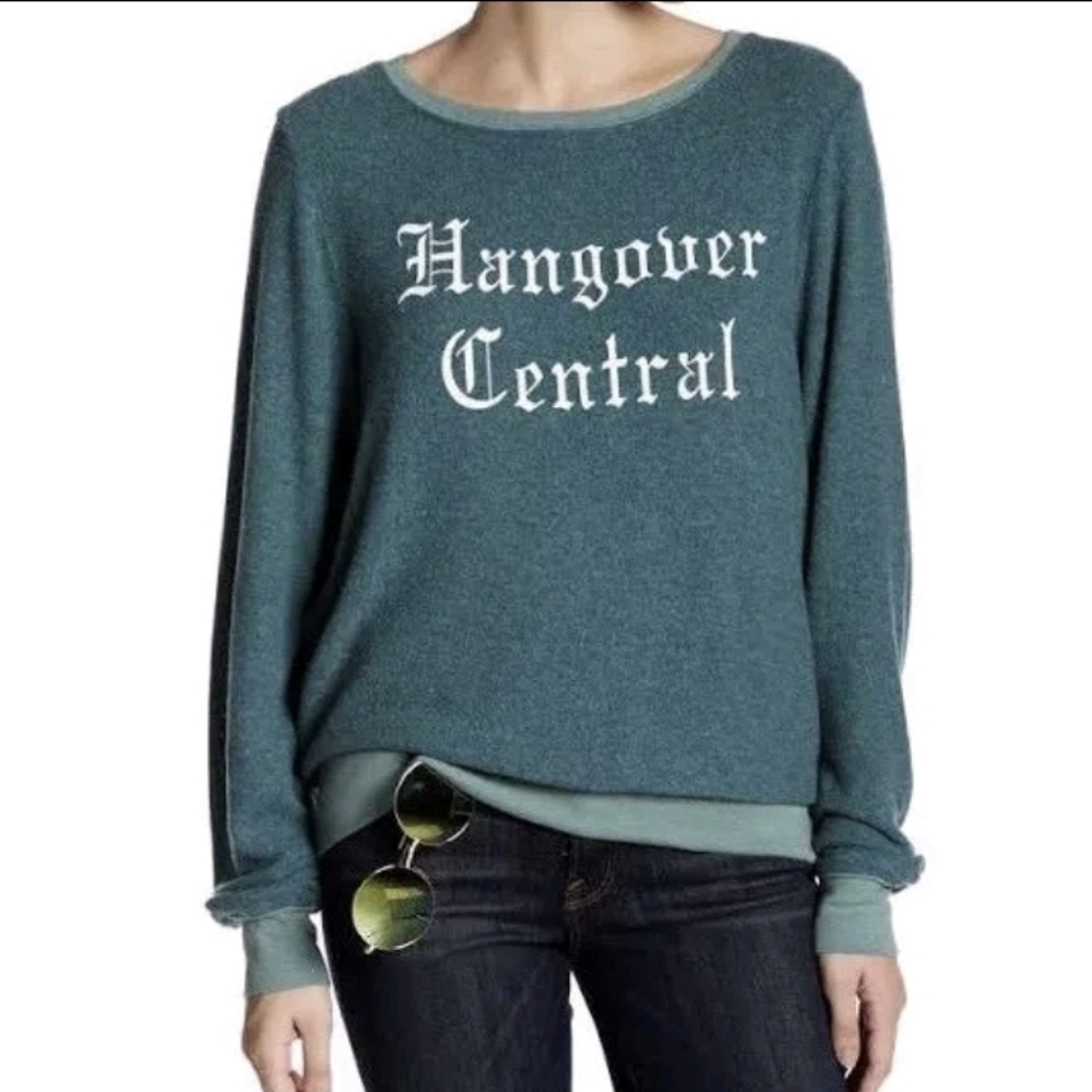 Wildfox Hangover Central BBJ Jumper Pullover Green Sweatshirt